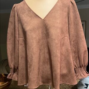 Tuckernuck suede V-Neck Blouse